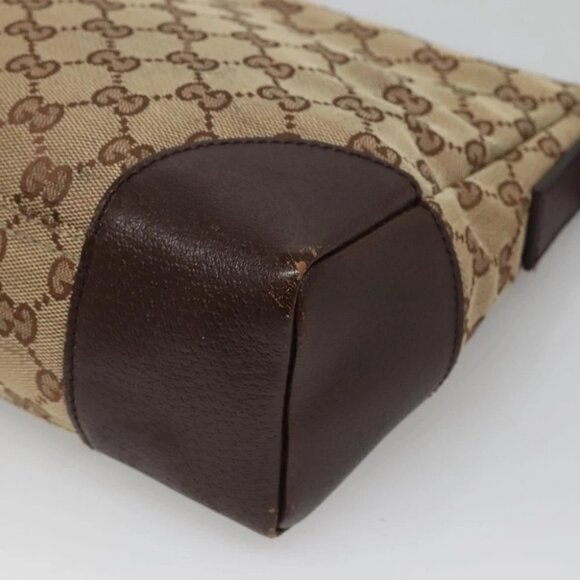 GUCCI GG Canvas Shoulder Bag Beige Silver - Picture 10 of 14